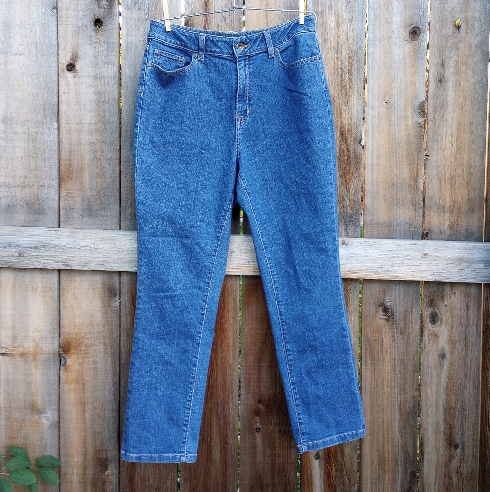 L.L. Bean Classic Fit Jeans High-rise, Slim-leg Ankle Size 10